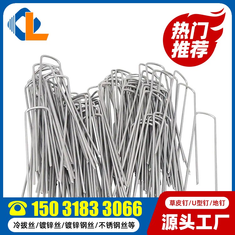 地釘固定器圖片 U型碼釘規(guī)格尺寸 草坪釘土工格柵 圓頭地釘